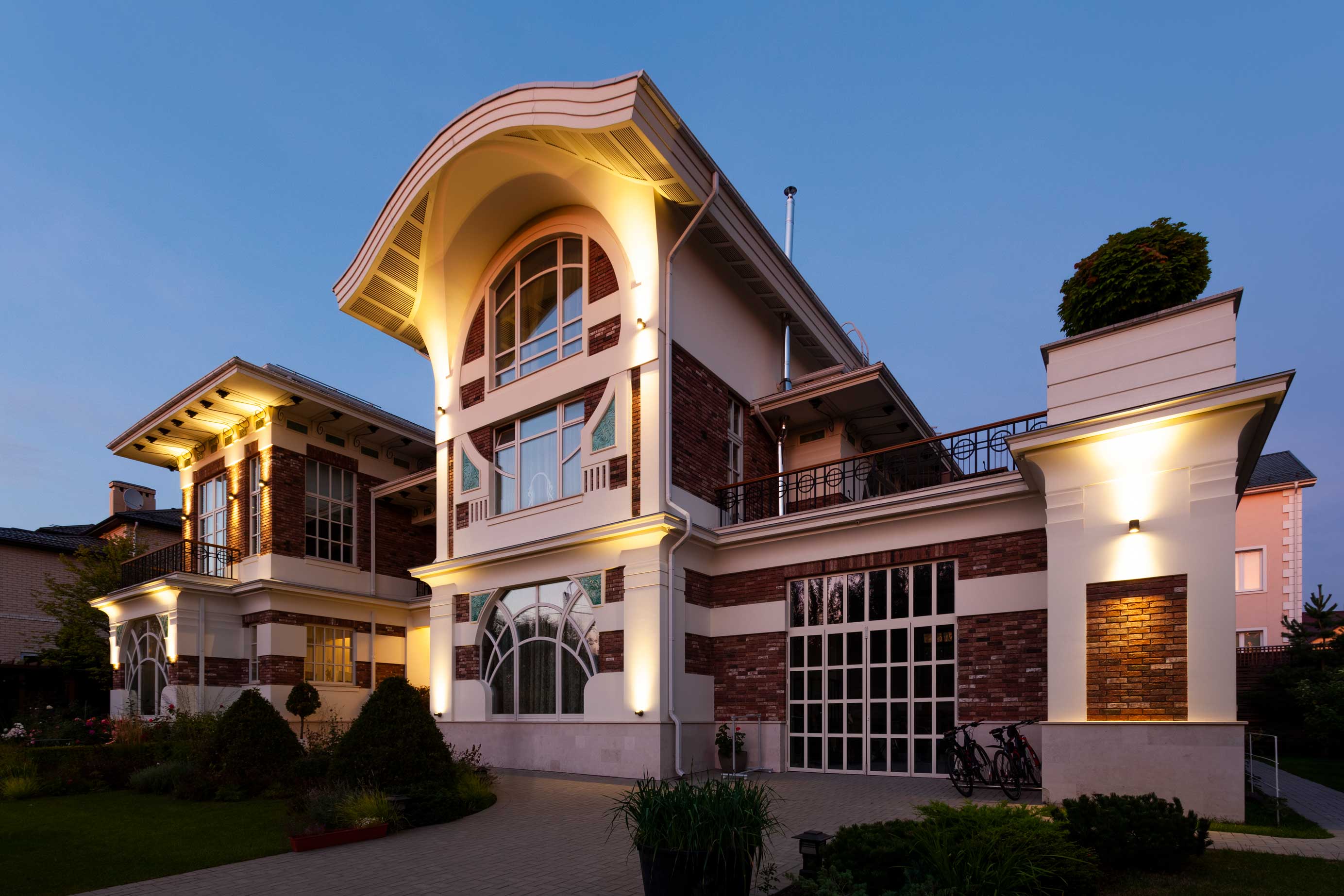 Fotografía arquitectónica del exterior de una villa